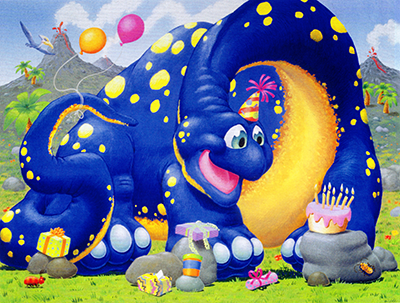 Prehistoric birthday, illustrated by Davy Jones