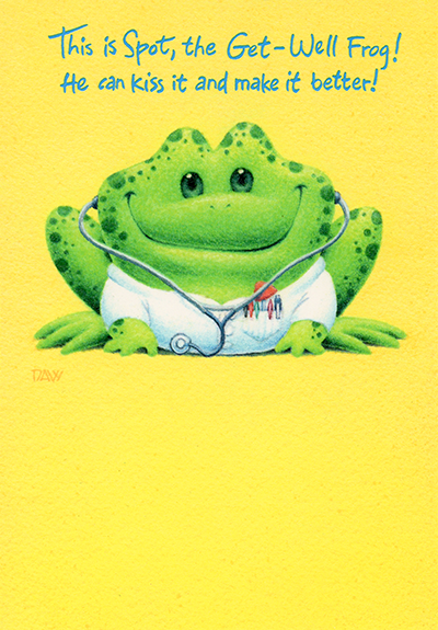 Spot the Get Well frog, illustrated by Davy Jones