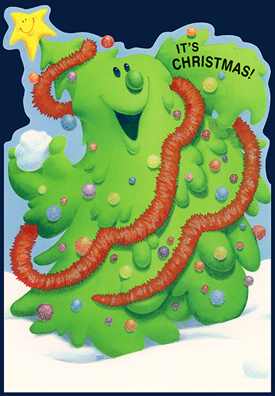 Christmas tree 3-panel front, illustrated by Davy Jones